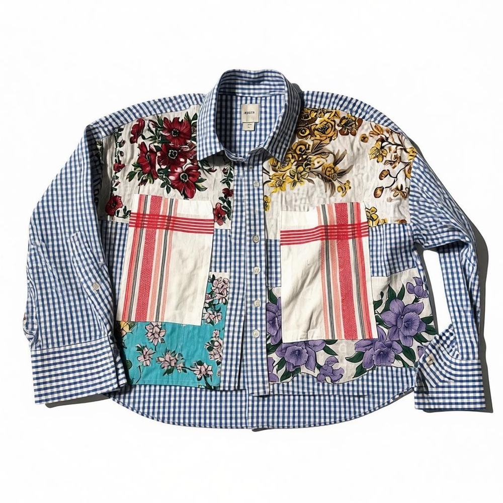 Maeve Anthropologie Patchwork Button Down Women's… - image 3